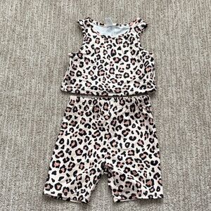 Shein Leopard Print Kids Shorts Set